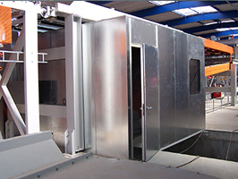 Noise protection cabin for corrugated cardboard